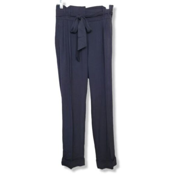 ANTHROPOLOGIE Leifsdottir Wide Leg High Rise pleated cuffed Pants Size 10 Black - Picture 1 of 12